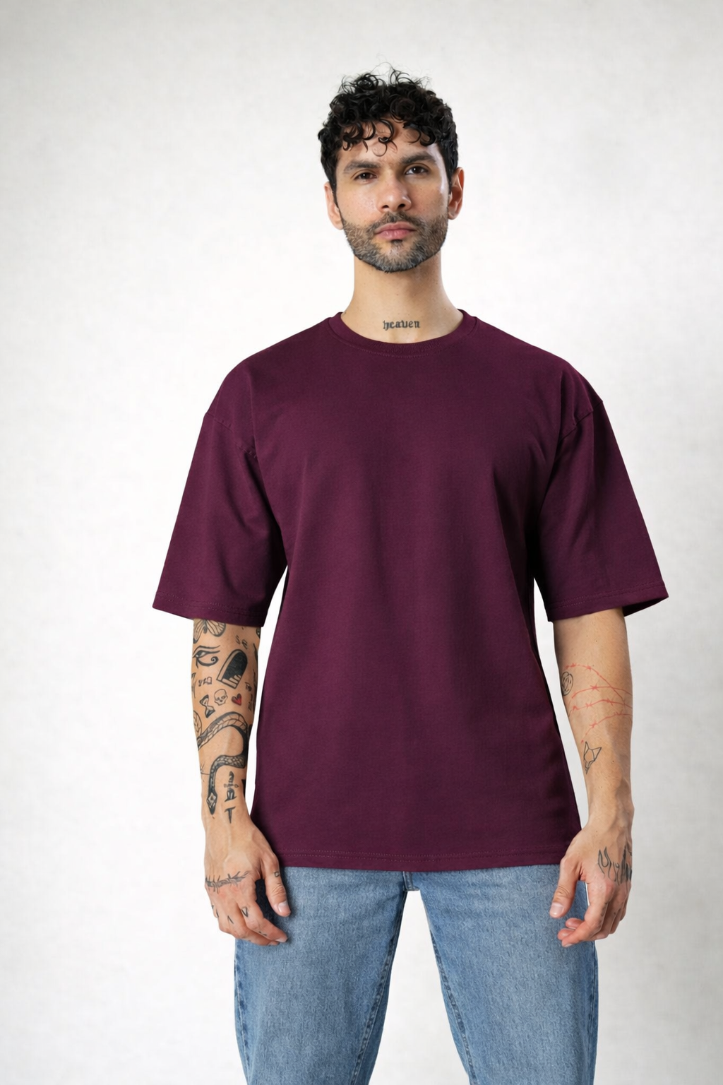 (240Gsm) French Terry Cotton Oversized T-Shirt - Unisex  (Without Branding )